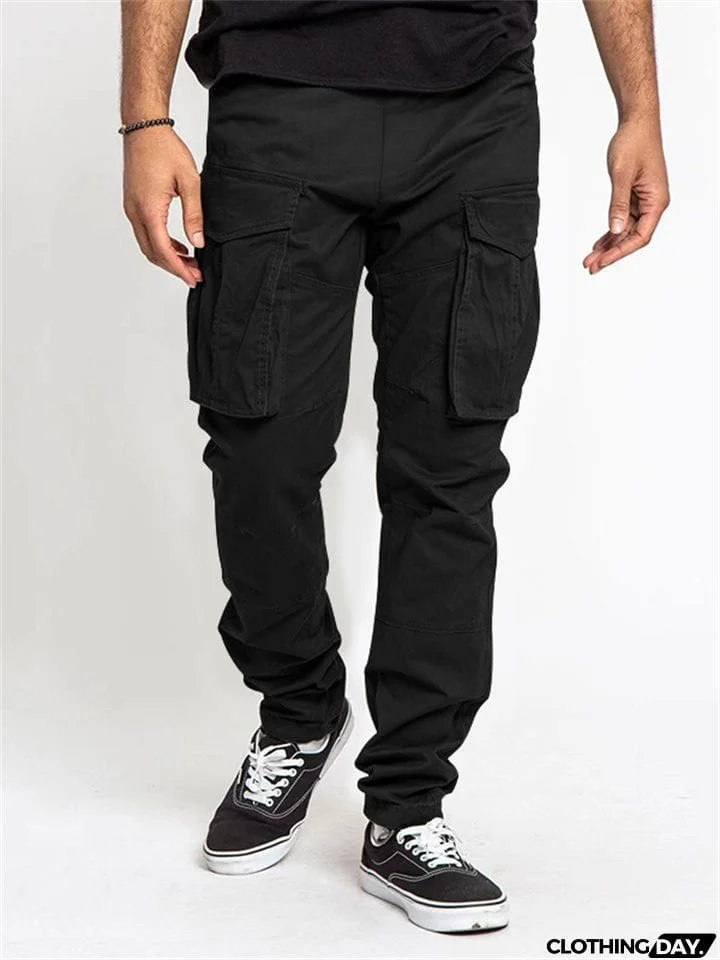 Spring Autumn Trendy Multi-pocket Men's Cargo Trousers