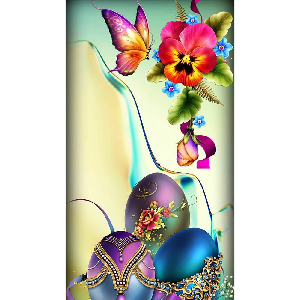 

30*60CM - Round Drill Diamond Painting - Easter Eggs, 501 Original