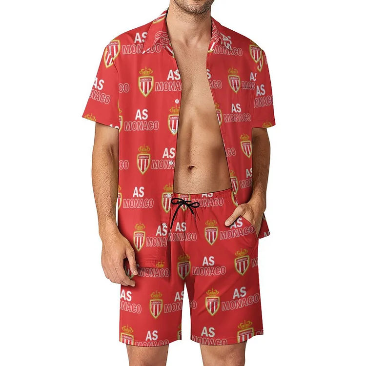 AS Monaco Lässiges Strandbekleidungsset Kurzärmeliges Hemd Plus Strandhose