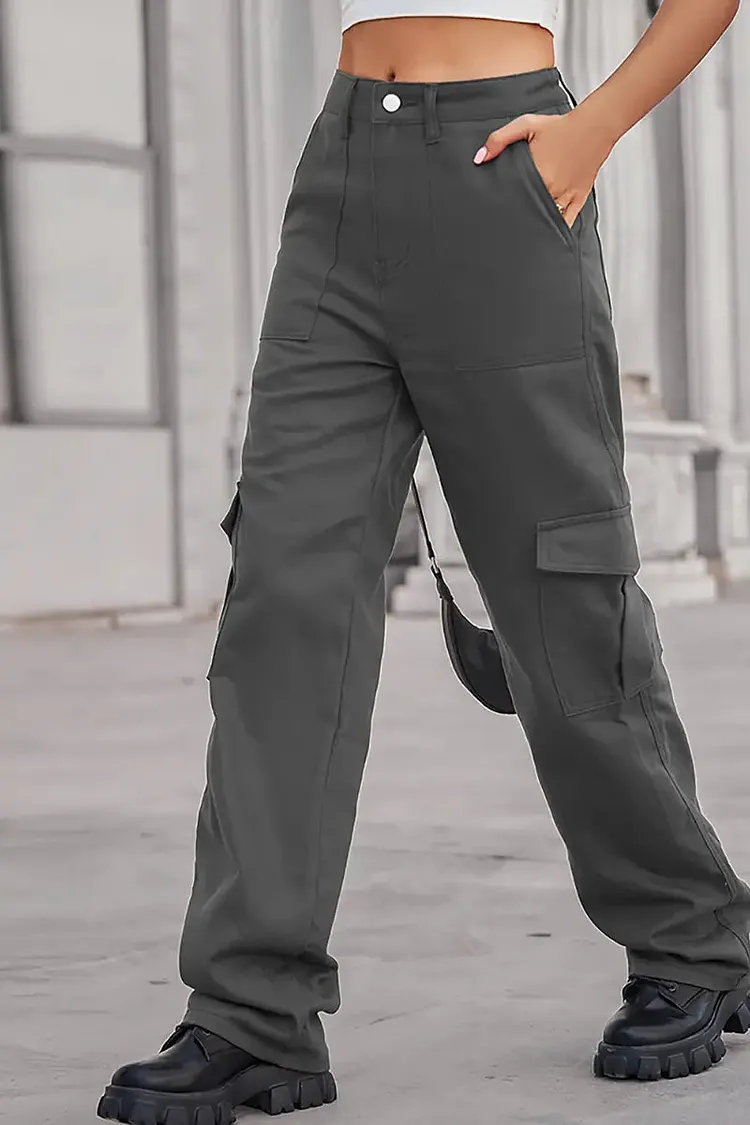 Elastic Waist Utility Denim Pants