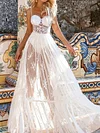 See-Through Condole Belt Maxi Dress