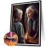 Fille regardant dans le miroir-plein carr&eacute; diamant peinture-40 * 50cm