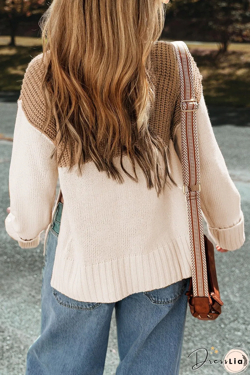 Cable Knit Side Splits High Neck Sweater