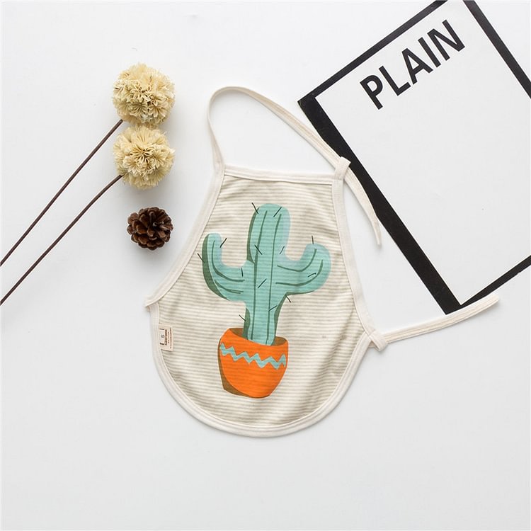 Baby Sun Flower Bird Cloud Cactus Print Bibs