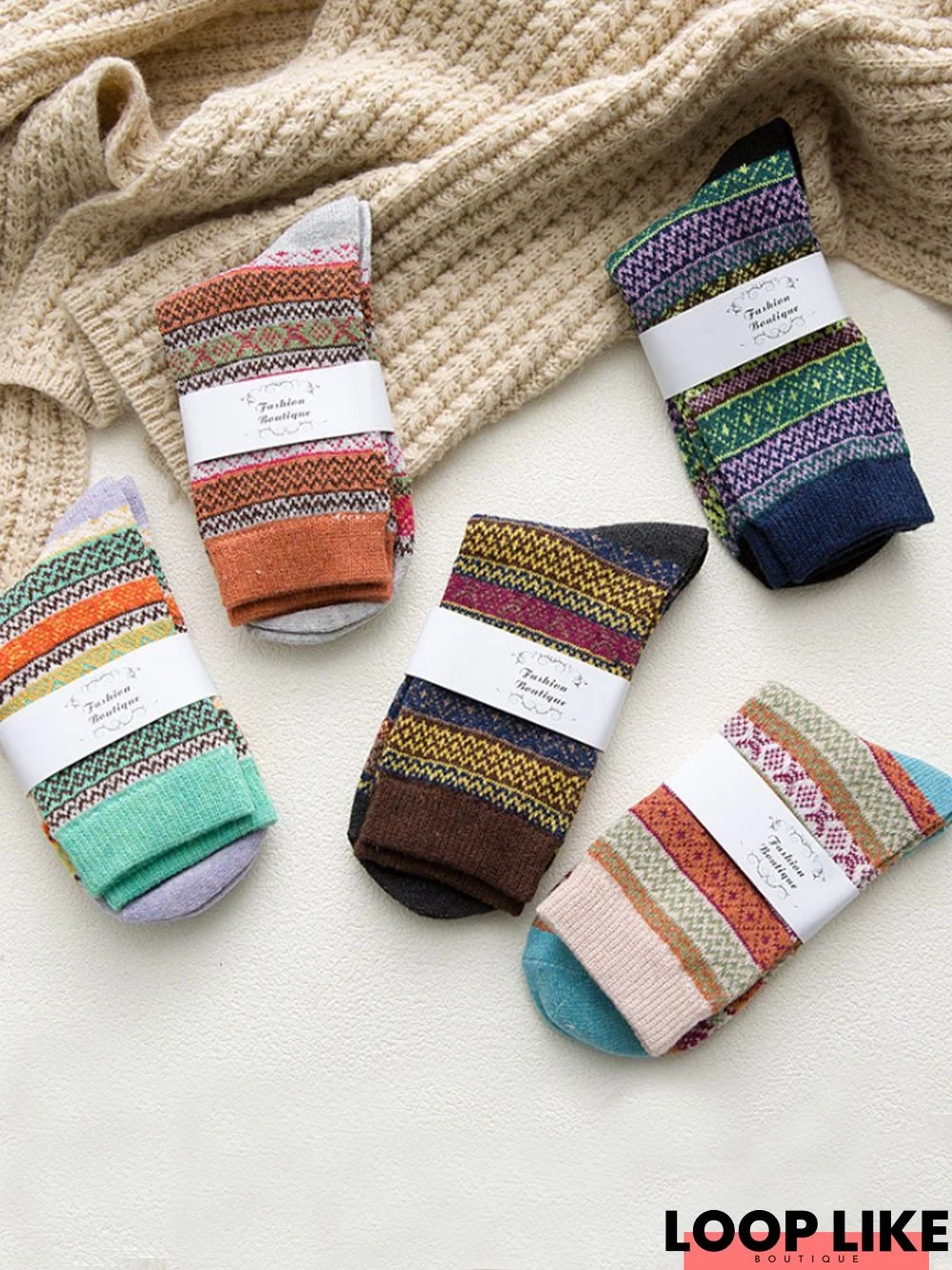 Multicolor Cotton-Blend Socks