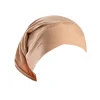 Knot Cap Fashion Solid Color Women Hijab Base Hat