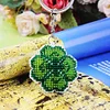 Bead Embroidery - Four-Leaf Clover Beaded Counted Cross Stitch Ornament Kit for Adults Beginners