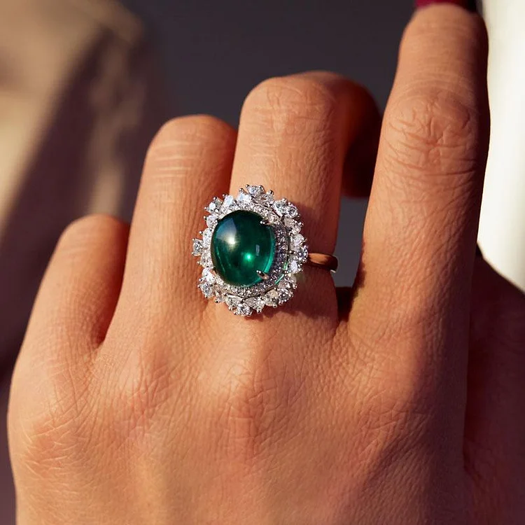 S925 Vintage Emerald  Ring
