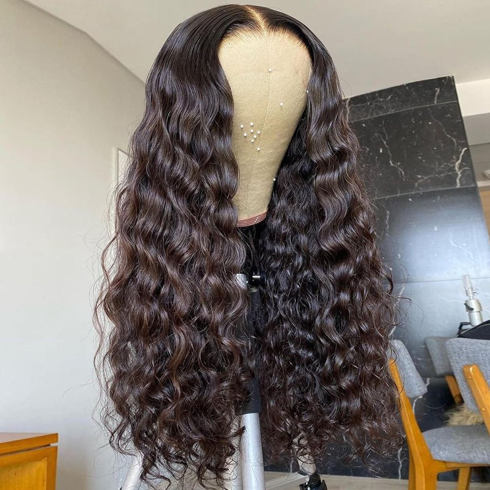 Long Wet And Wavy Romantic Curly Virgin Hair Lace Frontal Wig