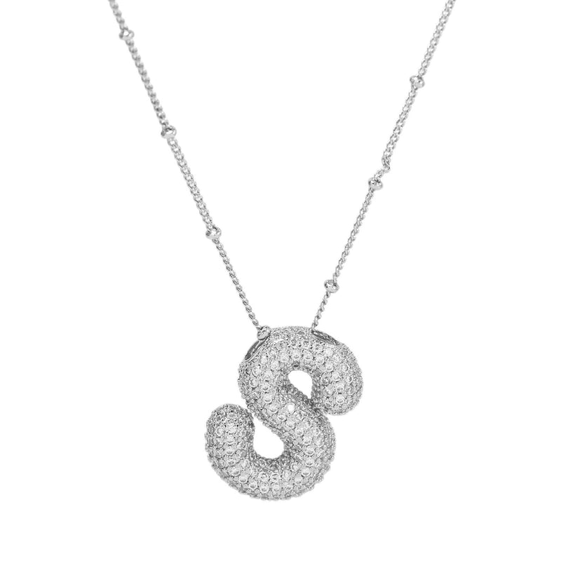 Casual Minimalist Letter Brass Plating Zircon Pendant Necklace 1 Piece