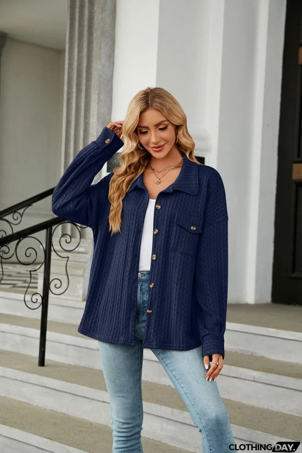 Dropped Shoulder Shirt Jacket