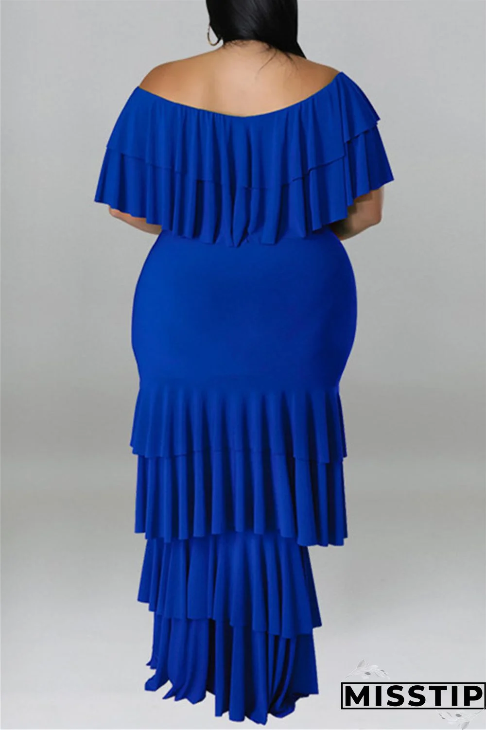 Black Fashion Casual Plus Size Solid Patchwork O Neck Short Sleeve Dress