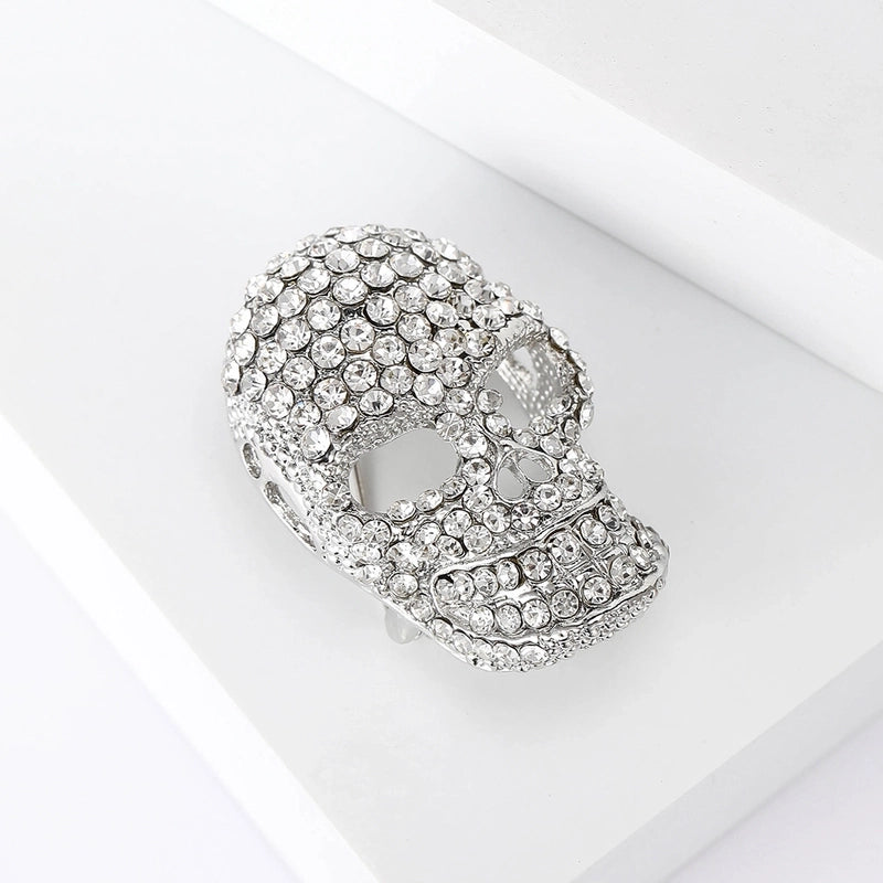 Punk Pin Skull Alloy Plating Inlay Rhinestones Women’s Brooches