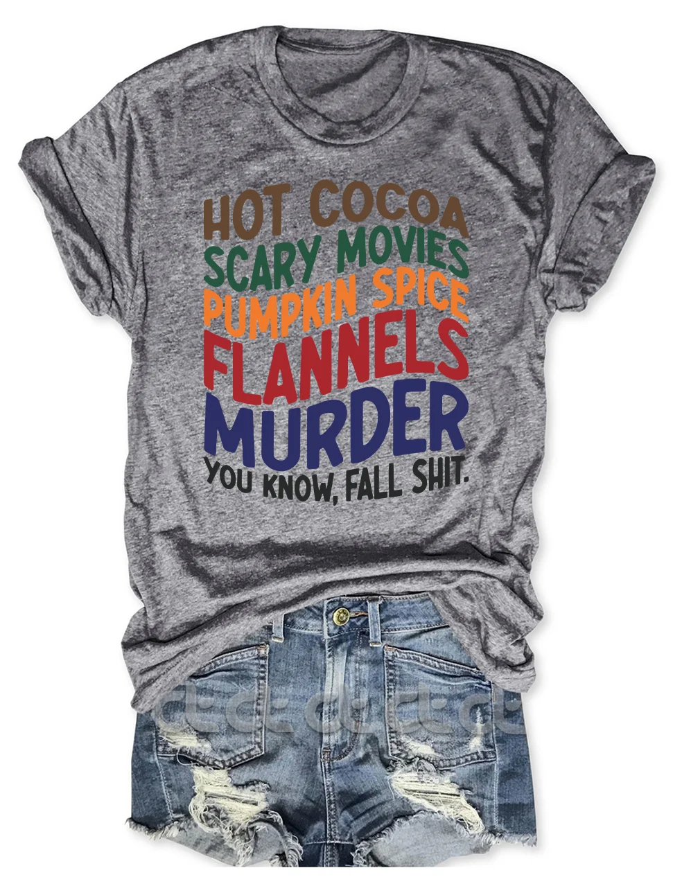Hot Cocoa Scary Movies Pumpkin Spice Flannels Murder You know T-Shirt