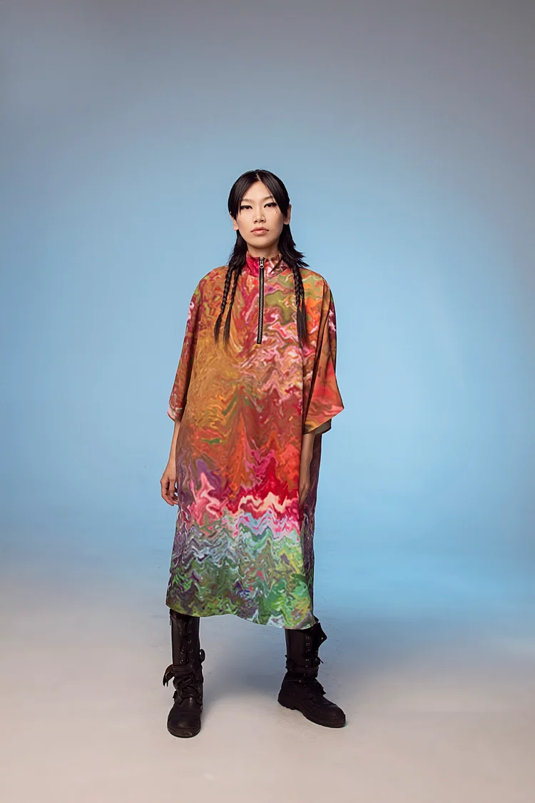 ACID4YUPPIES New Wave Canada Print Zip Up Tunic - 15 Recycled Water Bottles - Copper