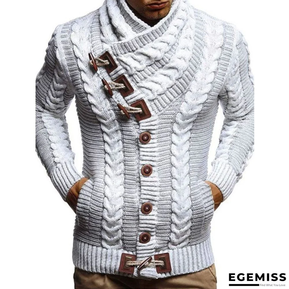 Men's Turtleneck Button Knitted Coat Sweater Large Size | EGEMISS