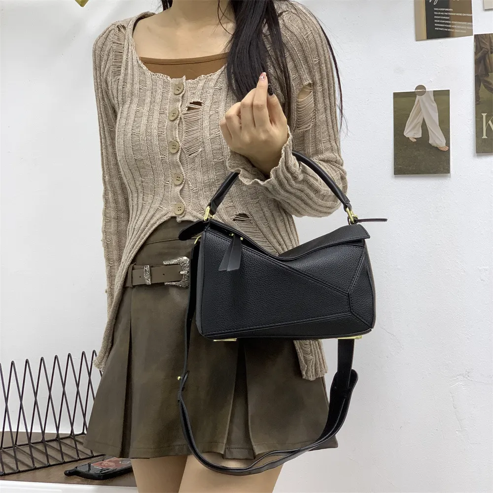 Geometric bag mini fashion versatile pillow bag large capacity underarm women's bag single  shoulder crossbody bag-vocosishoes