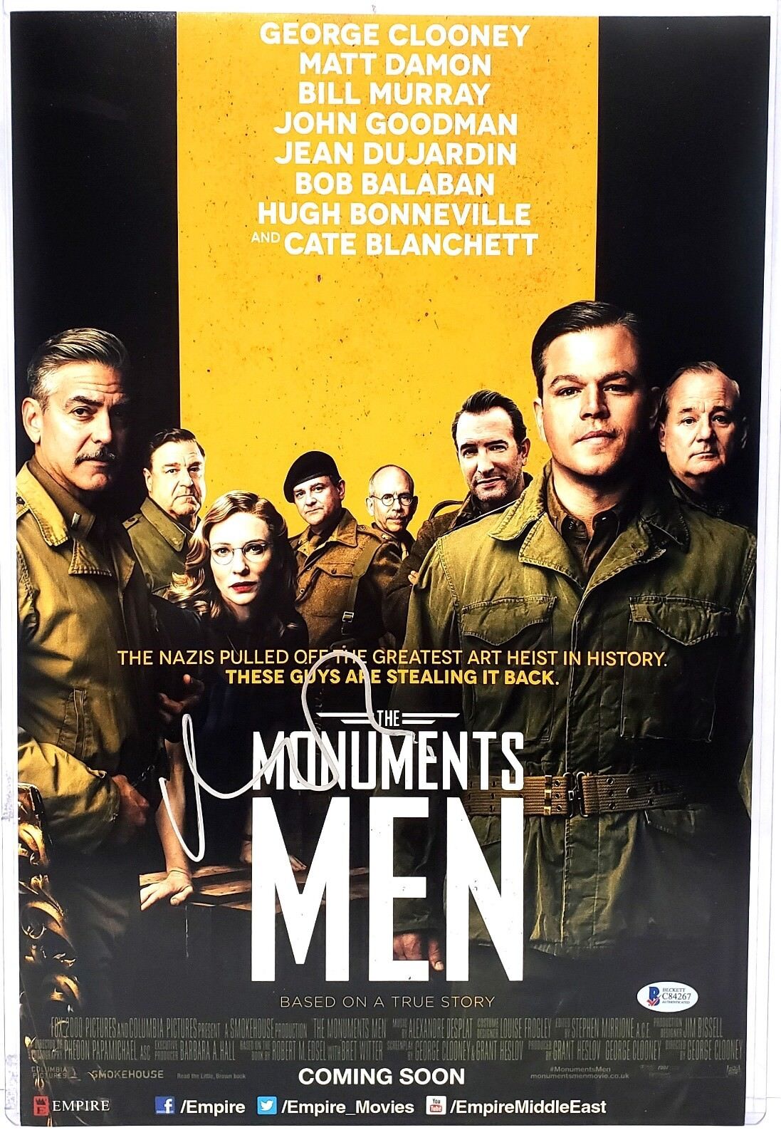 MATT DAMON Signed Autographed 12x18 Photo Poster painting THE MONUMENTS MEN