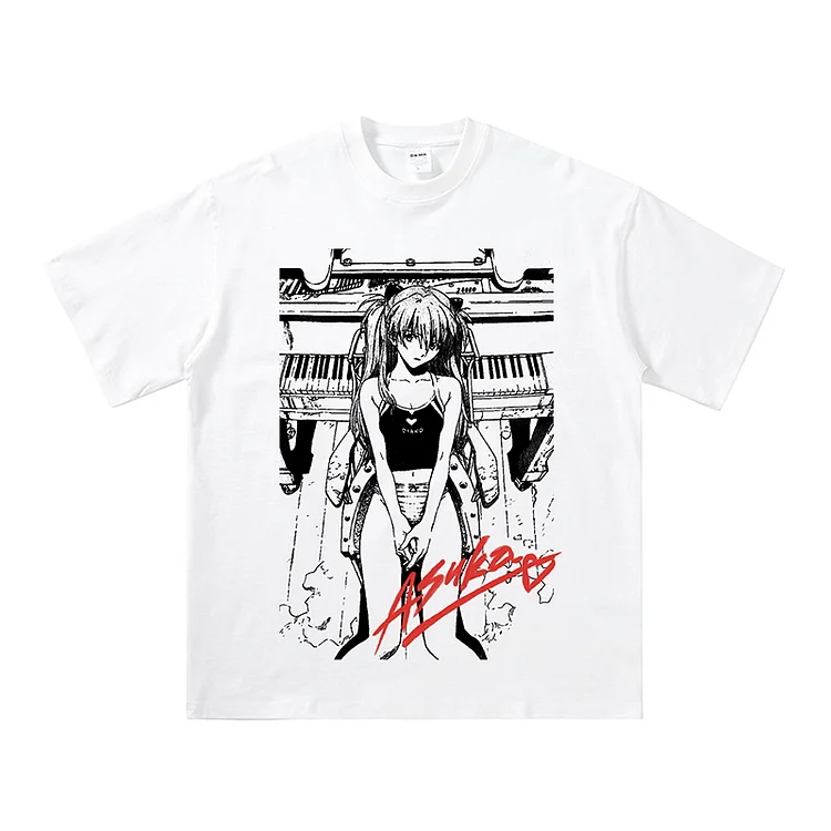 Pure Cotton Evangelion Asuka Aesthetic T-shirt  weebmemes