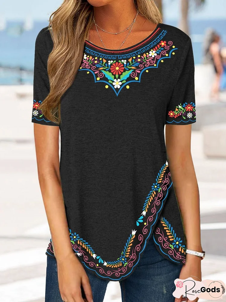 Tribal Regular Fit Casual Short Sleeve Tops