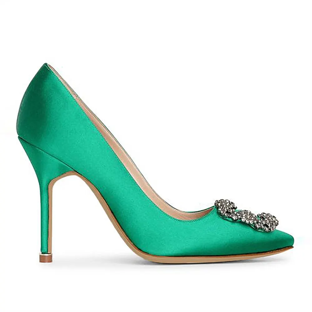 100mm Women's Slik Shoes Diamond Party Wedding Pumps-vocosishoes