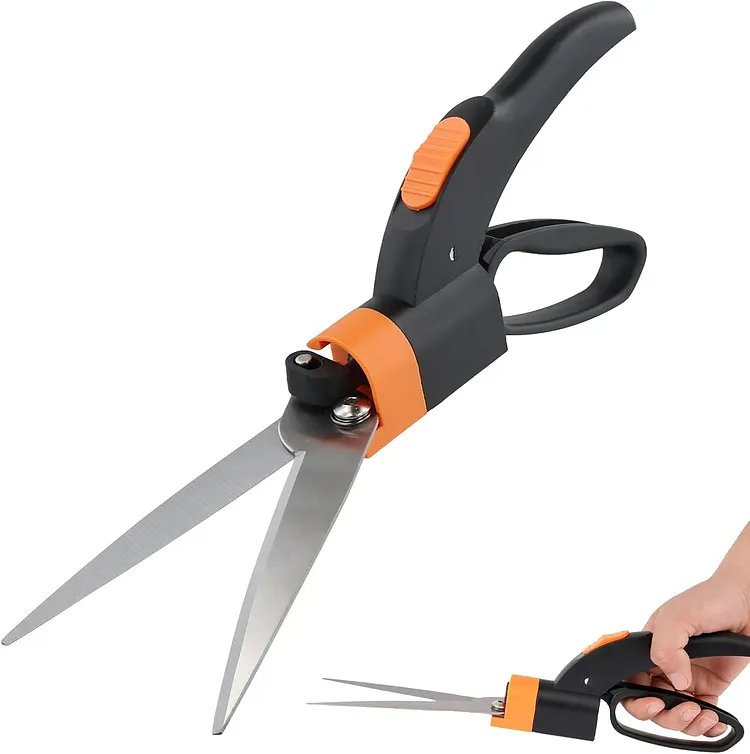 Grass Shears 360-Degree Swivel Blades, Ultra-Sharp Grass Cutter with 5&rsquo;&rsquo; Stainless Steel Blades, Gardening Shears and Plant Cutting Scissors 