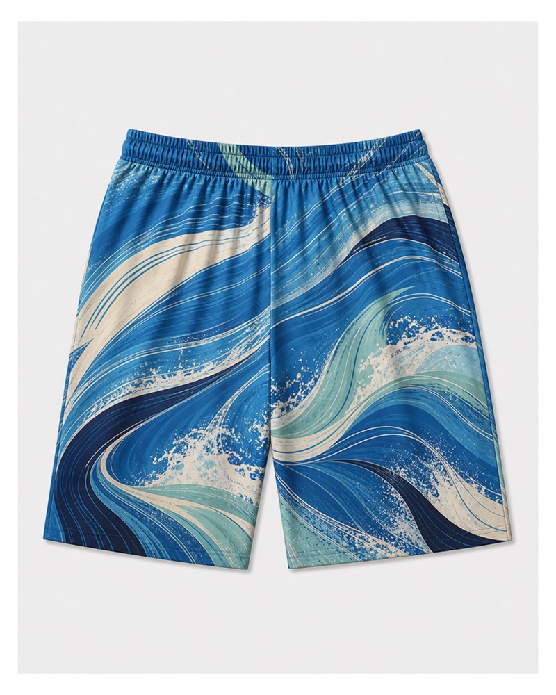 Big & Tall Coastal Drift Digital Print Polo Shirt and Shorts Set