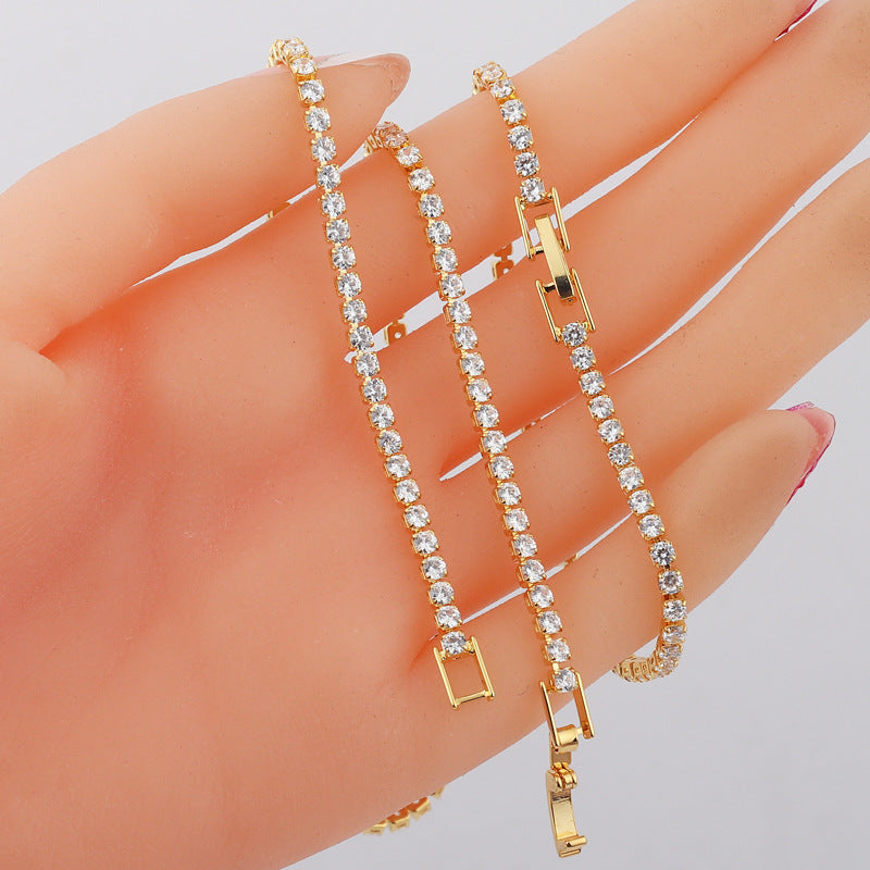 Minimalist Women Diamond Metal Geometric Geometric Zircon Necklaces