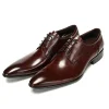 Formal Mens Shiny Lace up Derby Leather Dress Shoes