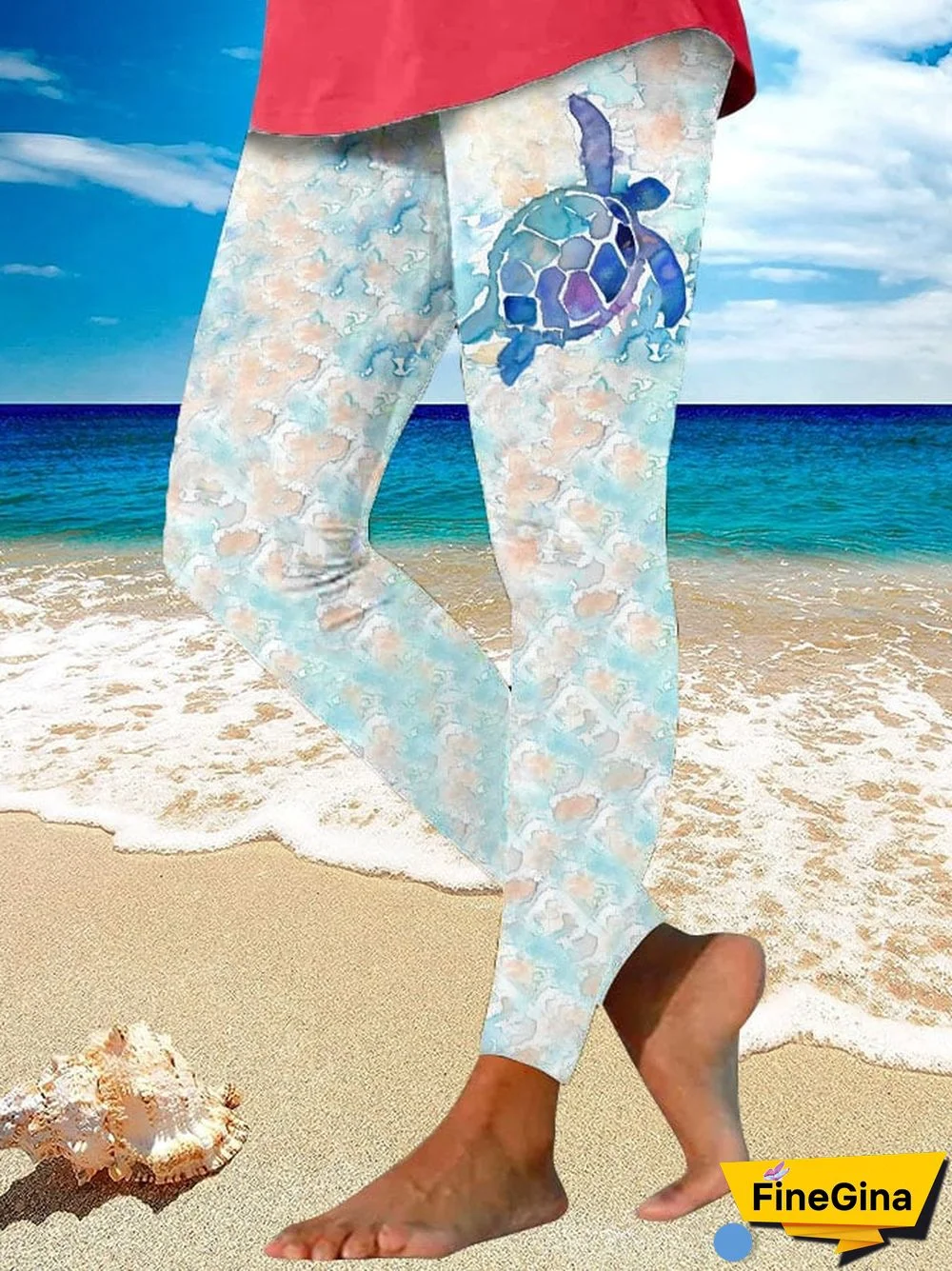 Women's Maui Sea Turtle Print Leggings