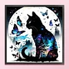 Black Cat Butterfly-11CT Stamped Cross Stitch 40*40cm