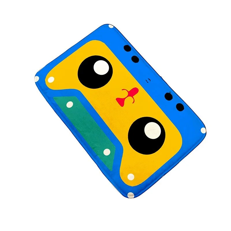 Athvotar Welcome Doormat Retro Cassette Music Tape Floor Carpet Outdoor Entrance Rug Living Room Kitchen Non-Slip Bathroom Kids Mat