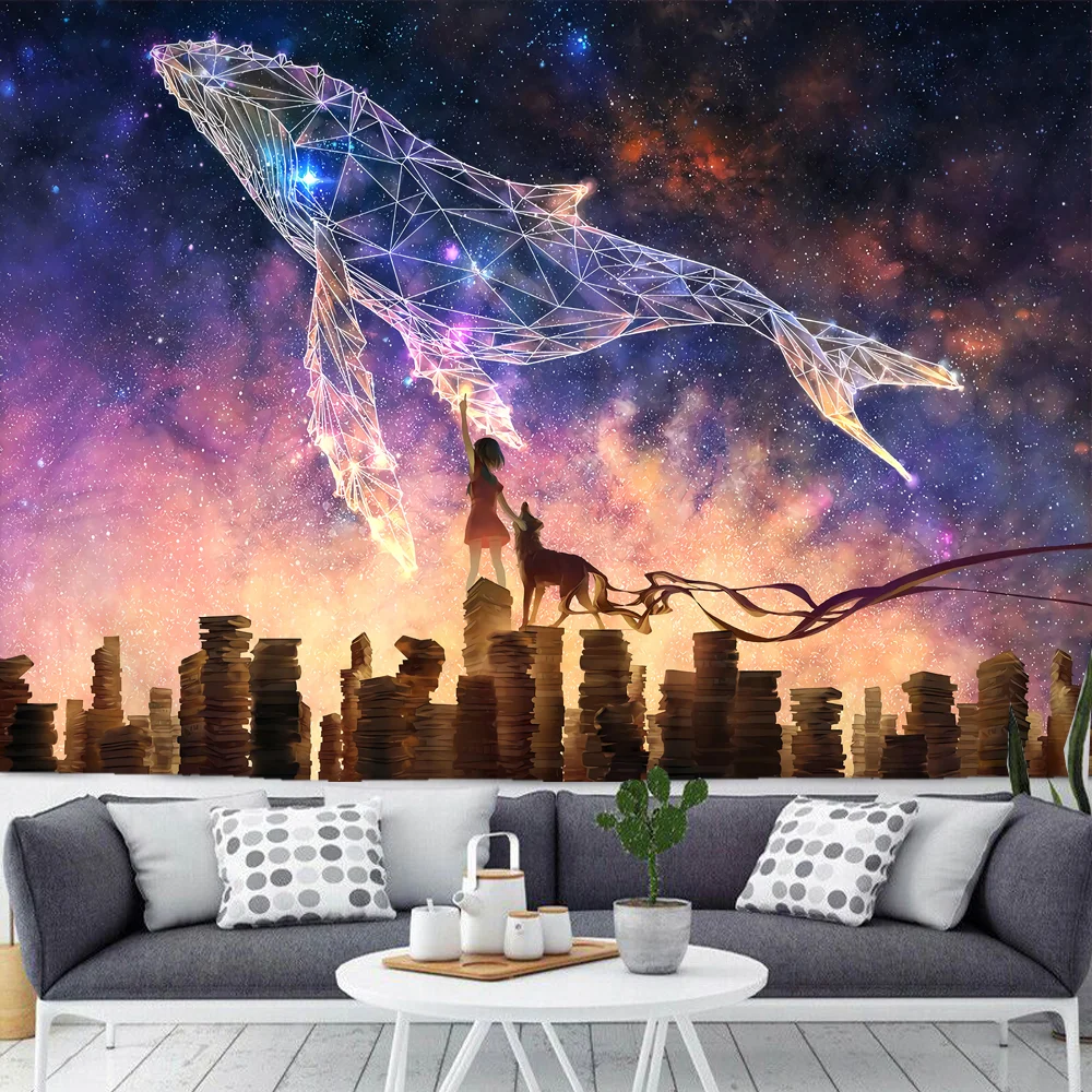 Nigikala Sky Tapestry Mandala Home Decor Galaxy Landscape Wall Hanging Bohemian Room Decor Sacred Witchcraft Tapestry