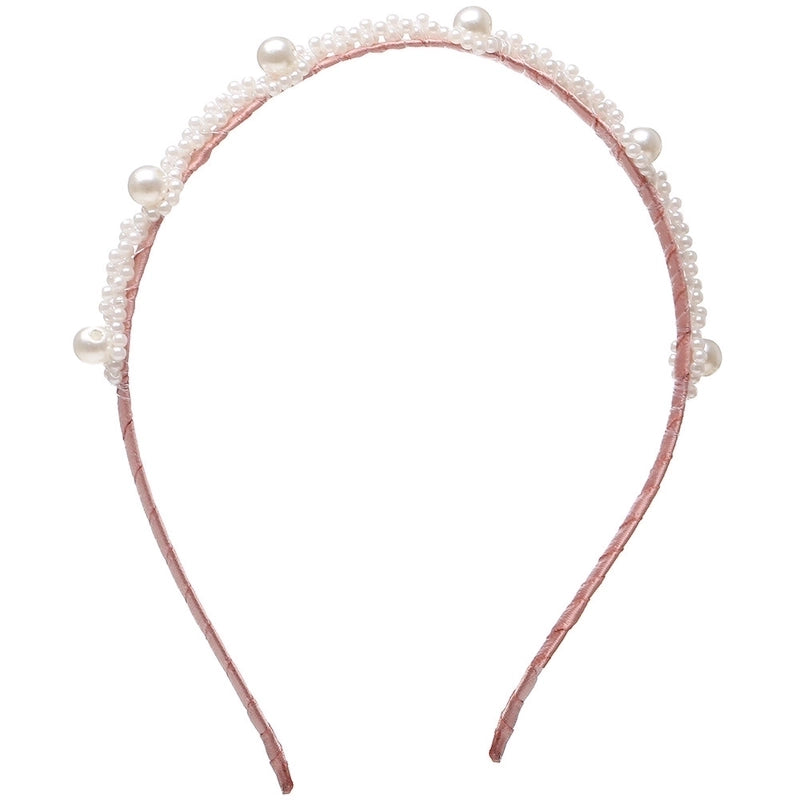 Sweet Geometric Alloy Inlay Artificial Pearls Hair Band