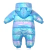 Plus Velvet Shiny Baby Girl Winter Rompers