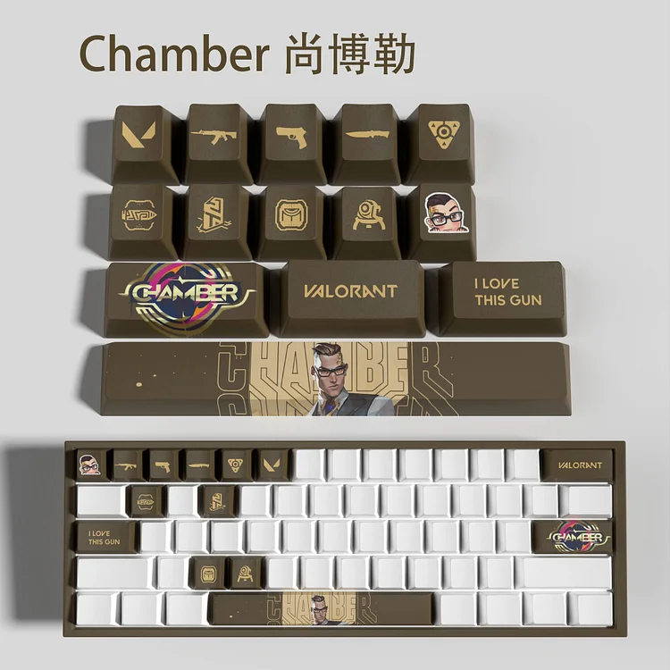 Chamber New design Valorant keycaps  OEM Profile 14keys MINI SET PBT dye sub keycaps