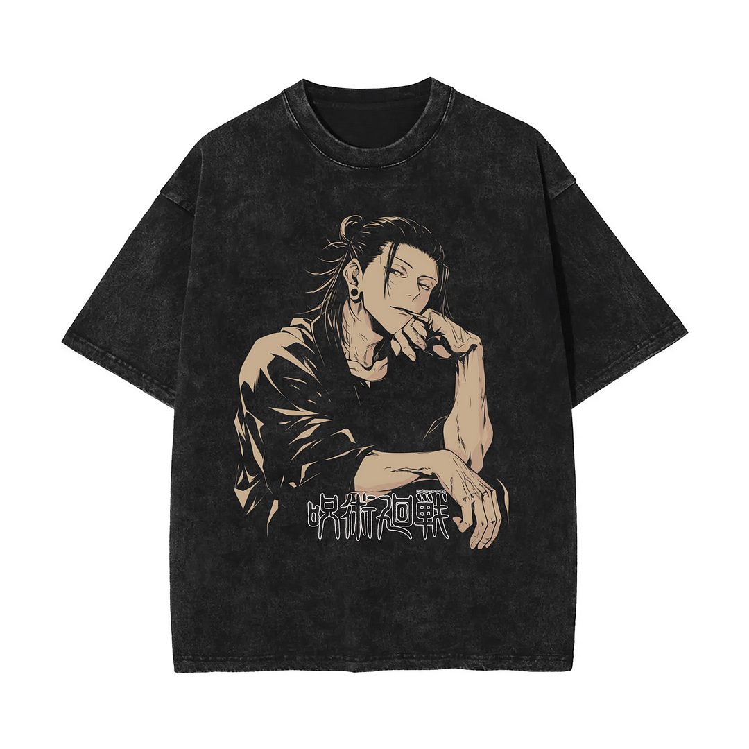 Jujutsu Kaisen Geto Suguru Printed Unisex Washed T-Shirt