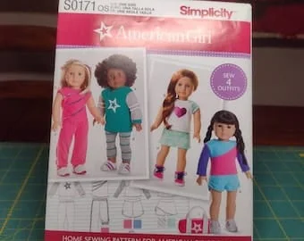 Pornhint Simplicity S0171 Pattern American Girl Doll, 4 outfits, UNCUT exercise wear