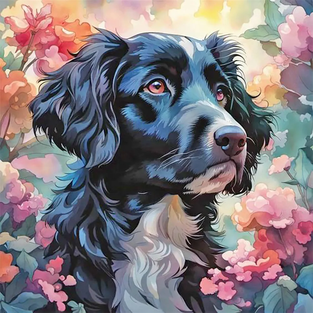 Dog (velvet cloth) AB drill full round/square diamond painting