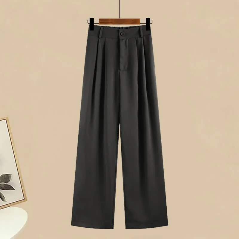 Chic Cross Knit Crop Sweater Casual Suit Pants