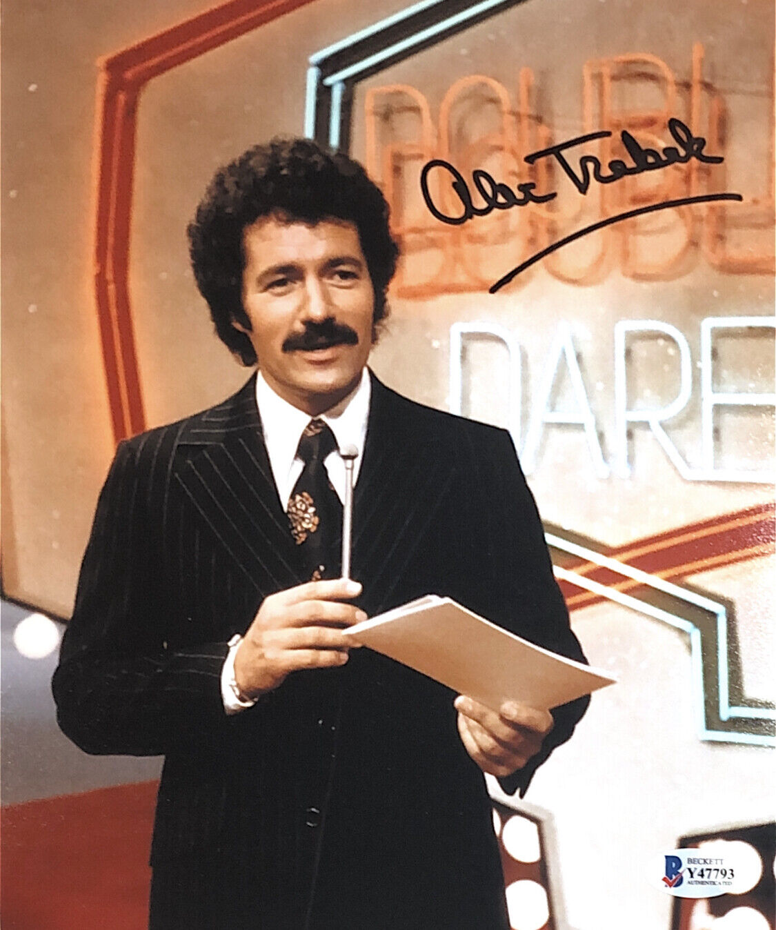 ALEX TREBEK HAND SIGNED AUTOGRAPHED 8X10 Photo Poster painting WITH BECKETT COA MUST SEE RARE 3