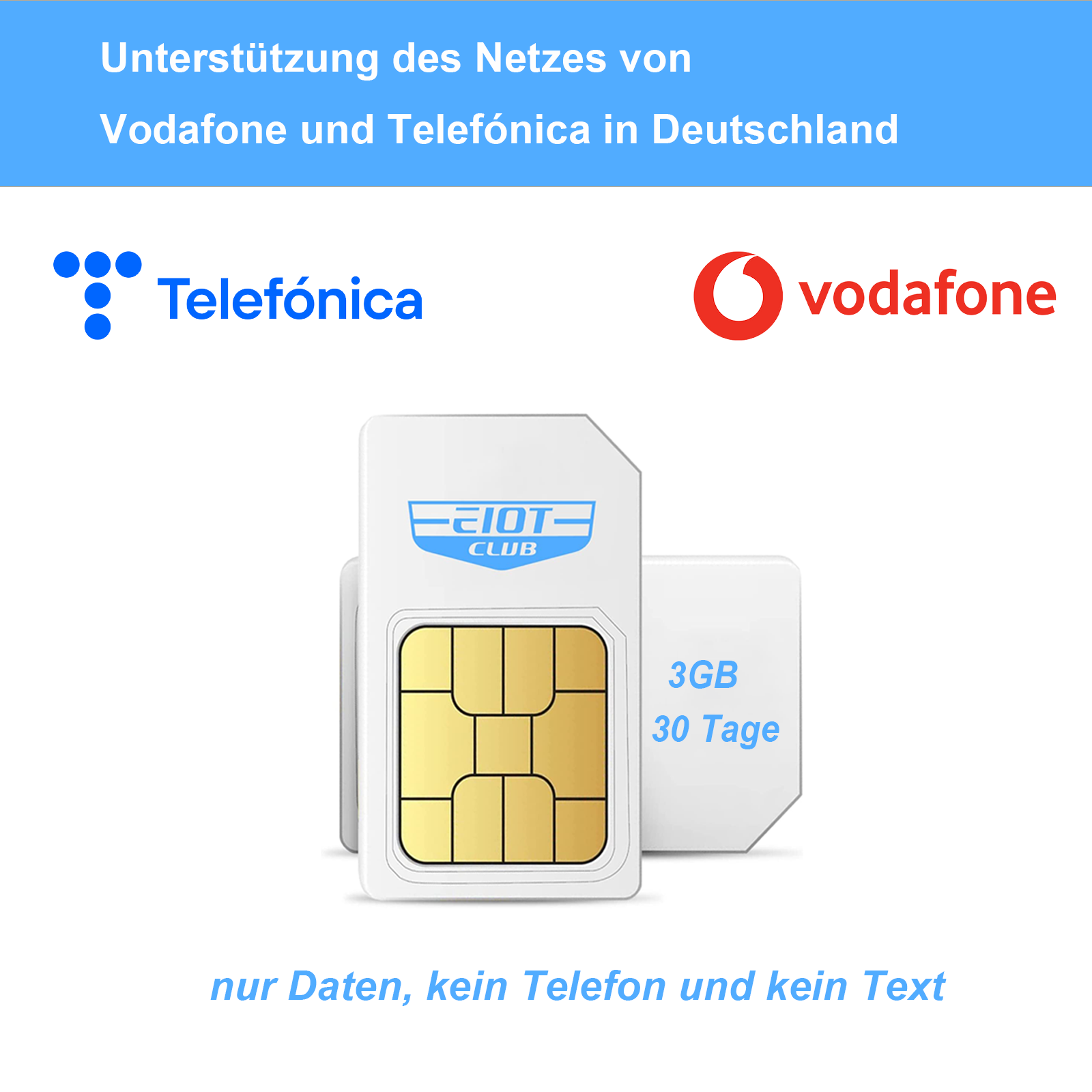 Prepaid Daten SIM Karte, ohne Sprache und Text, nur für Deutschland