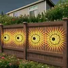 Solar Powered Deck Step Stair Lights Mandalas Theme Waterproof Fence Light Decorative Mandalas Lights for Garden Post Patio Backyard Yard Decor
