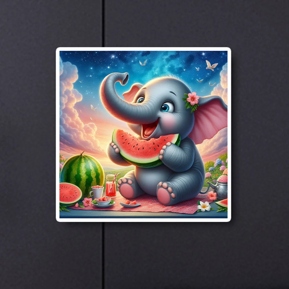 Diamond Painting - Full Square Drill - Cute Elephant(Canvas|35*35cm)