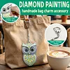 1 Porte-cl&eacute;s DIY 3D en diamant de hibou jaune avec boucle en homard Porte-cl&eacute;s en diamant double face avec cha&icirc;ne de cristal &agrave; strass en mosa&iuml;que de diamants cadeau unique fait main