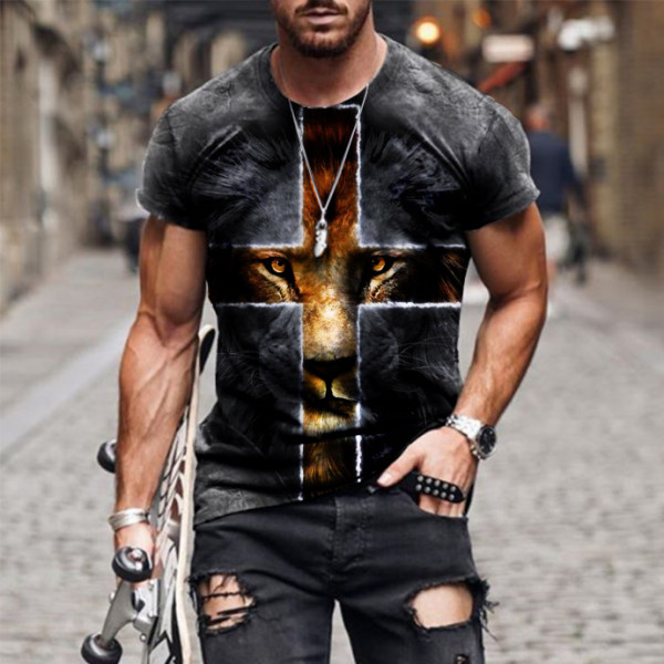3D Print Quick Dry Men's retro print short sleeve style Y tacday