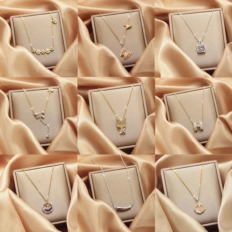 2 Pieces Titanium Steel Vintage Style Tassel Plating Doll Constellation Crown Pendant Necklace