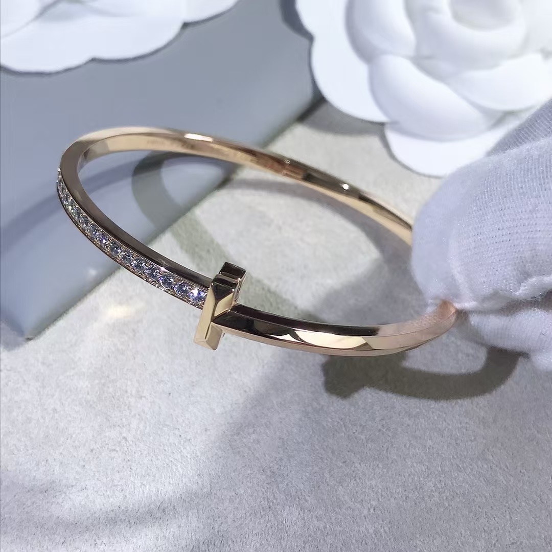 Buy replica Tiffany T1 Narrow Diamond Hinged Bangle and replica jewelry from PICKS Jewelry