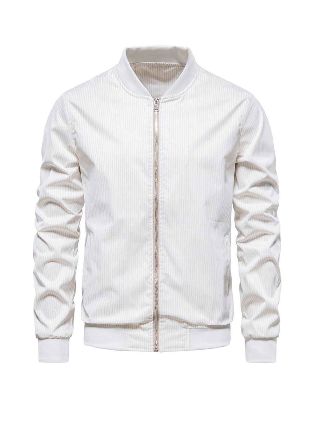 Rogoman Men's 3D Print Striped Full Zip Baseball Jacket