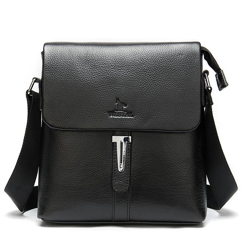 Casual Shoulder Bag Leather Business Simple Flap Type Crossbody Bag